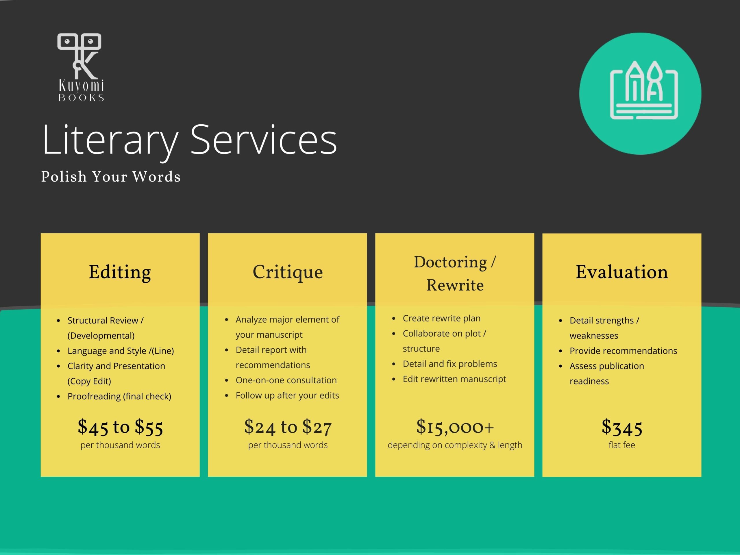 Literary Services: Book Editing Cost